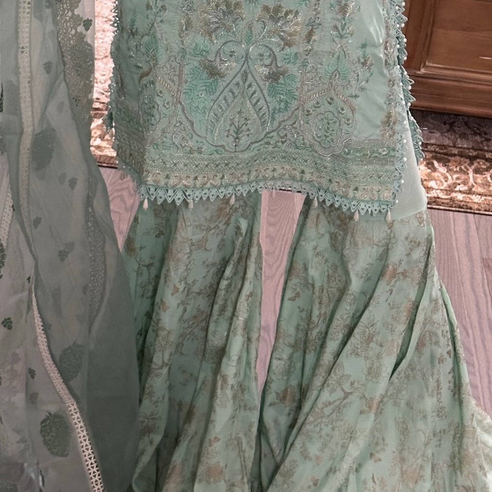 Sana safinaz silk gharara outfit